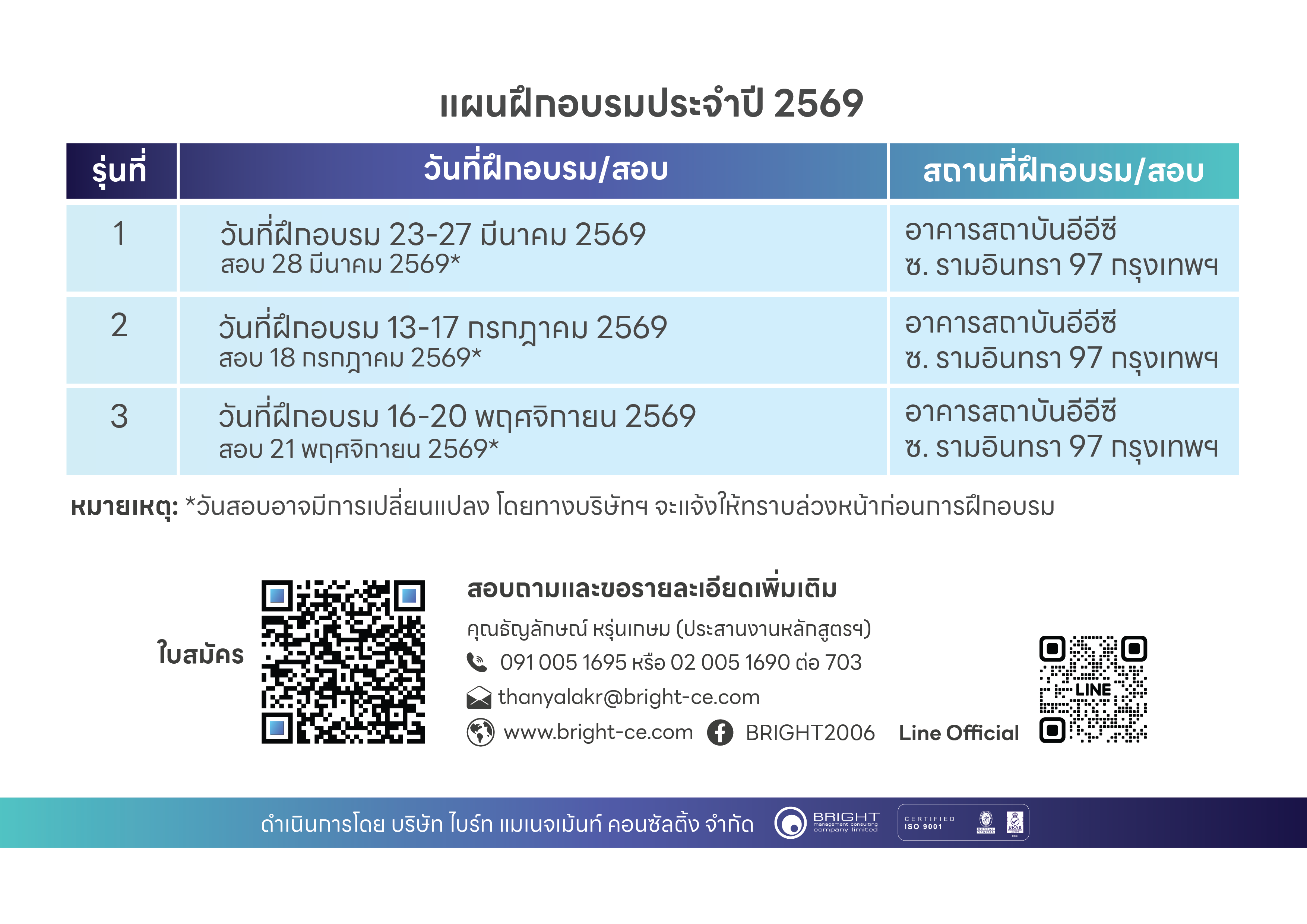 การฝึกอบรมหลักสูตรผู้รับผิดชอบด้านพลังงานสามัญโรงงาน